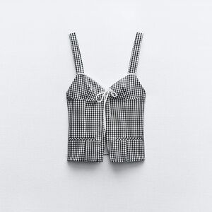 Zara Black and White Checkered Tank Top